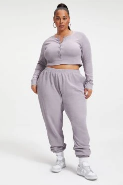 GA-SALE THERMAL FITTED HENLEY | LILAC MIST001