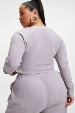 GA-SALE THERMAL FITTED HENLEY | LILAC MIST001