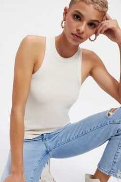 GOOD AMERICAN THERMAL TANK TOP | BONE001 Tees & Tops