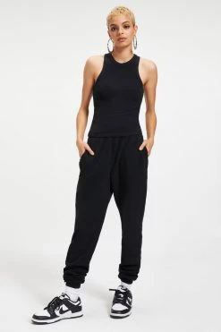 GOOD AMERICAN THERMAL TANK TOP | BLACK001