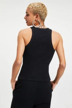 GOOD AMERICAN THERMAL TANK TOP | BLACK001