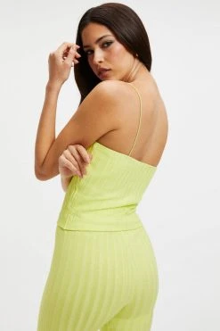 GOOD AMERICAN '90S RIBBED TUBE TANK | KEY LIME001