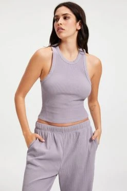 Outlet 👍 GA-SALE THERMAL TANK TOP | LILAC MIST Tees & Tops 🎉 16 GA-SALE THERMAL TANK TOP | LILAC MIST Tees & Tops