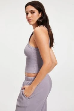 Outlet 👍 GA-SALE THERMAL TANK TOP | LILAC MIST Tees & Tops 🎉 18 GA-SALE THERMAL TANK TOP | LILAC MIST Tees & Tops