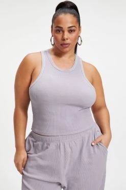 Outlet 👍 GA-SALE THERMAL TANK TOP | LILAC MIST Tees & Tops 🎉 21 GA-SALE THERMAL TANK TOP | LILAC MIST Tees & Tops