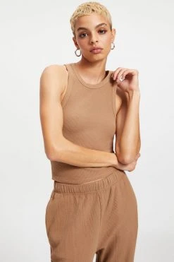 GOOD AMERICAN THERMAL TANK TOP | PUTTY001