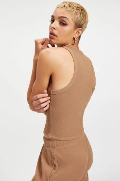 GOOD AMERICAN THERMAL TANK TOP | PUTTY001