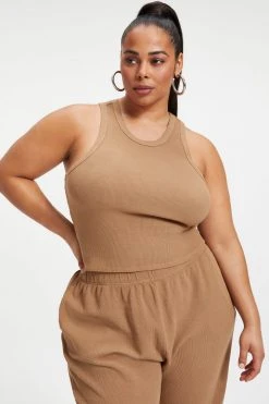 GOOD AMERICAN THERMAL TANK TOP | PUTTY001