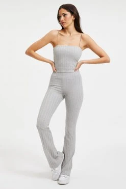 GOOD AMERICAN '90S RIBBED TUBE TANK | HEATHER GREY001 Good '90s