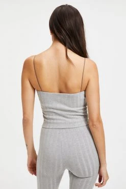 GOOD AMERICAN '90S RIBBED TUBE TANK | HEATHER GREY001 Good '90s