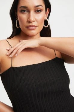 GOOD AMERICAN '90S RIBBED TUBE TANK | BLACK001