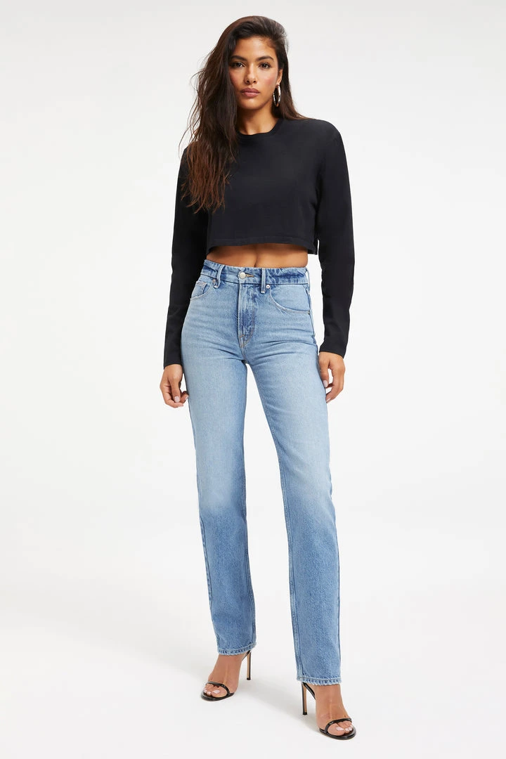 Coupon ๐งจ GOOD AMERICAN CROPPED LONG SLEEVED TEE | BLACK001 ๐ฅ 3 GOOD AMERICAN CROPPED LONG SLEEVED TEE | BLACK001