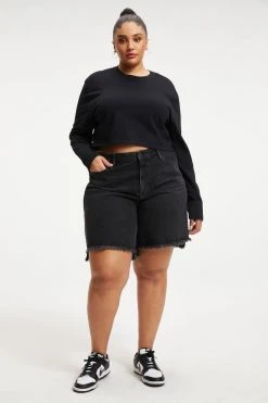 Coupon ๐งจ GOOD AMERICAN CROPPED LONG SLEEVED TEE | BLACK001 ๐ฅ 19 GOOD AMERICAN CROPPED LONG SLEEVED TEE | BLACK001