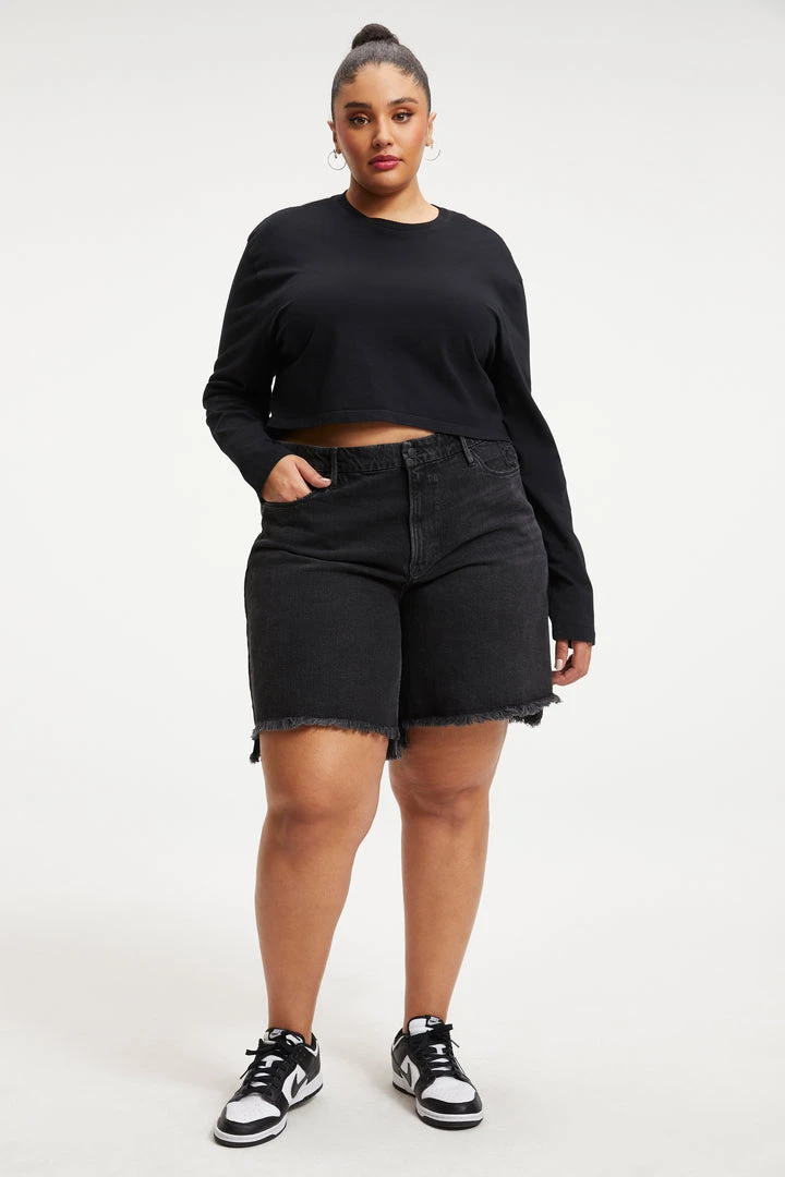 Coupon ๐งจ GOOD AMERICAN CROPPED LONG SLEEVED TEE | BLACK001 ๐ฅ 7 GOOD AMERICAN CROPPED LONG SLEEVED TEE | BLACK001