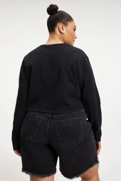 Coupon ๐งจ GOOD AMERICAN CROPPED LONG SLEEVED TEE | BLACK001 ๐ฅ 21 GOOD AMERICAN CROPPED LONG SLEEVED TEE | BLACK001