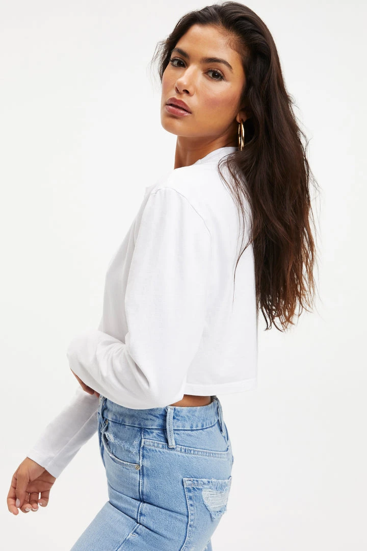 Best reviews of ๐ GOOD AMERICAN CROPPED LONG SLEEVED TEE | WHITE001 โค๏ธ 4 GOOD AMERICAN CROPPED LONG SLEEVED TEE | WHITE001