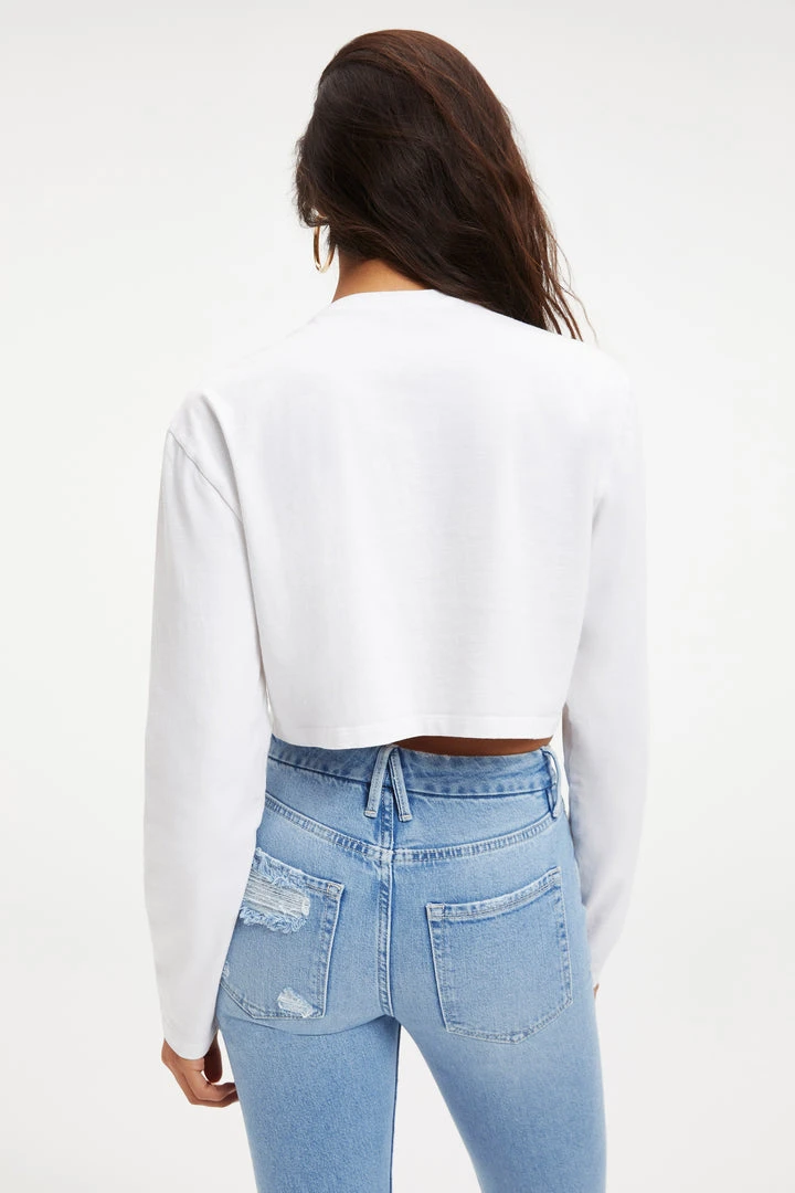 Best reviews of ๐ GOOD AMERICAN CROPPED LONG SLEEVED TEE | WHITE001 โค๏ธ 5 GOOD AMERICAN CROPPED LONG SLEEVED TEE | WHITE001