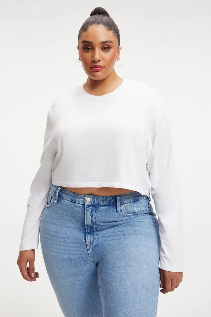 Best reviews of ๐ GOOD AMERICAN CROPPED LONG SLEEVED TEE | WHITE001 โค๏ธ 6 GOOD AMERICAN CROPPED LONG SLEEVED TEE | WHITE001