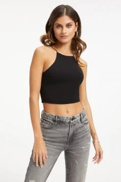 New ⌛ GOOD AMERICAN GOOD TOUCH '90S CROP TANK | BLACK001 👍 13 GOOD AMERICAN GOOD TOUCH '90S CROP TANK | BLACK001