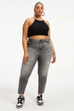 New ⌛ GOOD AMERICAN GOOD TOUCH '90S CROP TANK | BLACK001 👍 16 GOOD AMERICAN GOOD TOUCH '90S CROP TANK | BLACK001