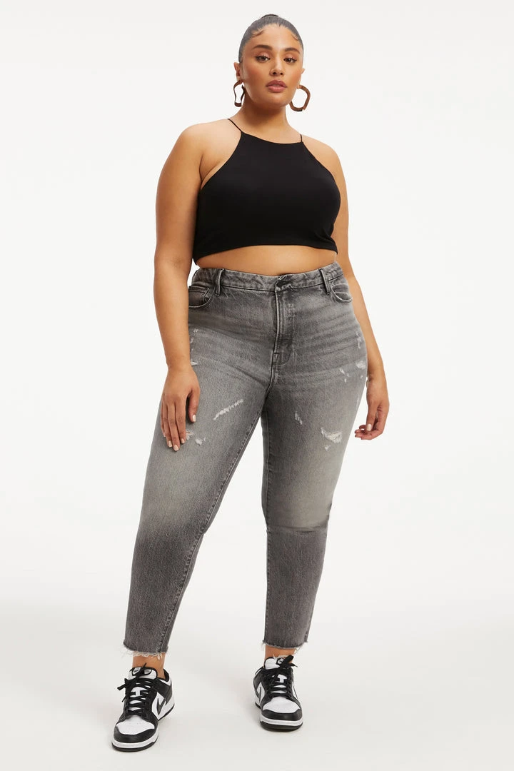 New ⌛ GOOD AMERICAN GOOD TOUCH '90S CROP TANK | BLACK001 👍 6 GOOD AMERICAN GOOD TOUCH '90S CROP TANK | BLACK001