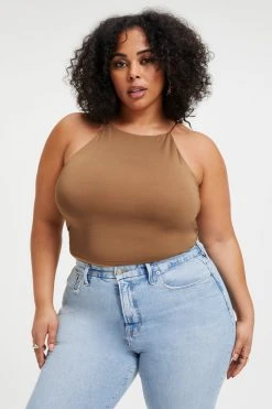 GOOD AMERICAN Good '90s GOOD TOUCH '90S CROP TANK | PECAN001