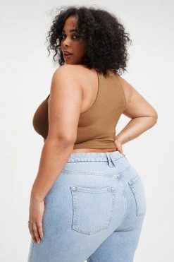 GOOD AMERICAN Good '90s GOOD TOUCH '90S CROP TANK | PECAN001