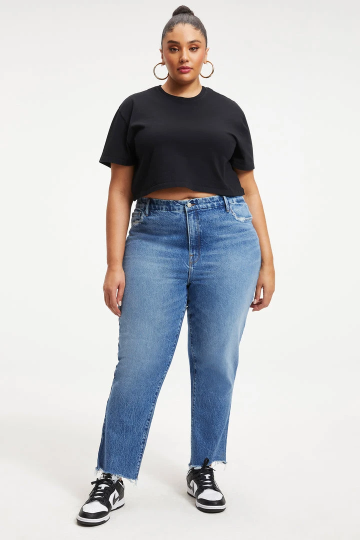 Best deal 🧨 GOOD AMERICAN CROPPED TEE | BLACK001 Tees & Tops ✨ 7 GOOD AMERICAN CROPPED TEE | BLACK001 Tees & Tops
