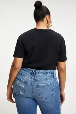 Best deal 🧨 GOOD AMERICAN CROPPED TEE | BLACK001 Tees & Tops ✨ 20 GOOD AMERICAN CROPPED TEE | BLACK001 Tees & Tops