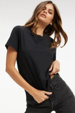 GOOD AMERICAN CLASSIC CREW NECK | BLACK001