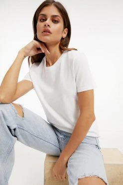 Wholesale ๐ GOOD AMERICAN Tees & Tops CLASSIC CREW NECK | WHITE001 โญ 20 GOOD AMERICAN Tees & Tops CLASSIC CREW NECK | WHITE001