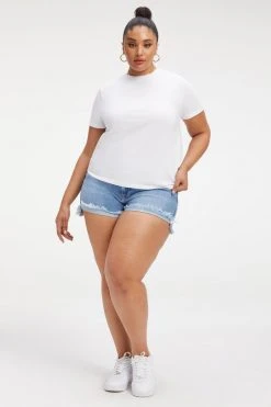 GOOD AMERICAN Tees & Tops CLASSIC CREW NECK | WHITE001