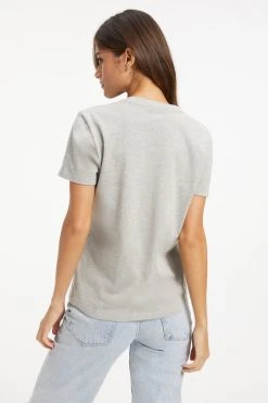 GOOD AMERICAN CLASSIC CREW NECK | HEATHER GREY001 Tees & Tops