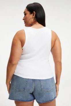 Coupon ✔️ GOOD AMERICAN Tees & Tops FITTED SCOOP NECK TANK | WHITE001 ⭐ 14 GOOD AMERICAN Tees & Tops FITTED SCOOP NECK TANK | WHITE001