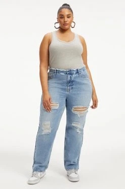 GOOD AMERICAN Tees & Tops FITTED SCOOP NECK TANK | HEATHER GREY001