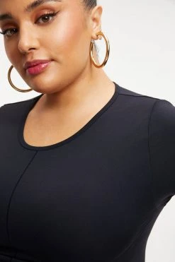 Promo ❤️ GOOD AMERICAN SO SOFT SCULPTED TEE | BLACK001 ⌛ 22 GOOD AMERICAN SO SOFT SCULPTED TEE | BLACK001