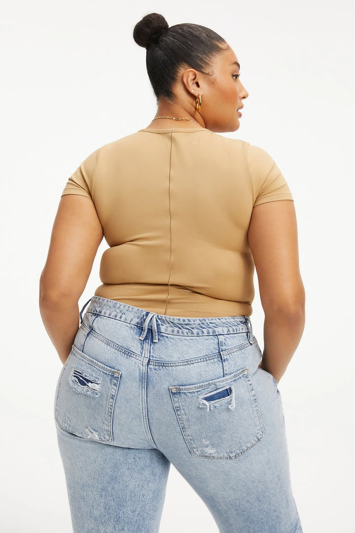 Best reviews of ⌛ GOOD AMERICAN SO SOFT SCULPTED TEE | PECAN001 Tees & Tops ⌛ 10 GOOD AMERICAN SO SOFT SCULPTED TEE | PECAN001 Tees & Tops