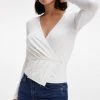GOOD AMERICAN GOOD TOUCH WRAP TOP | IVORY001 Tops