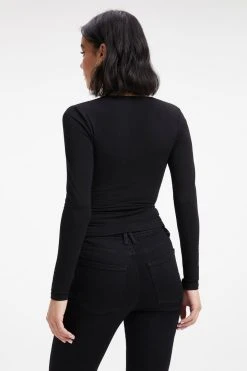 Wholesale 🥰 GOOD AMERICAN Tops GOOD TOUCH WRAP TOP | BLACK001 ⌛ 21 GOOD AMERICAN Tops GOOD TOUCH WRAP TOP | BLACK001