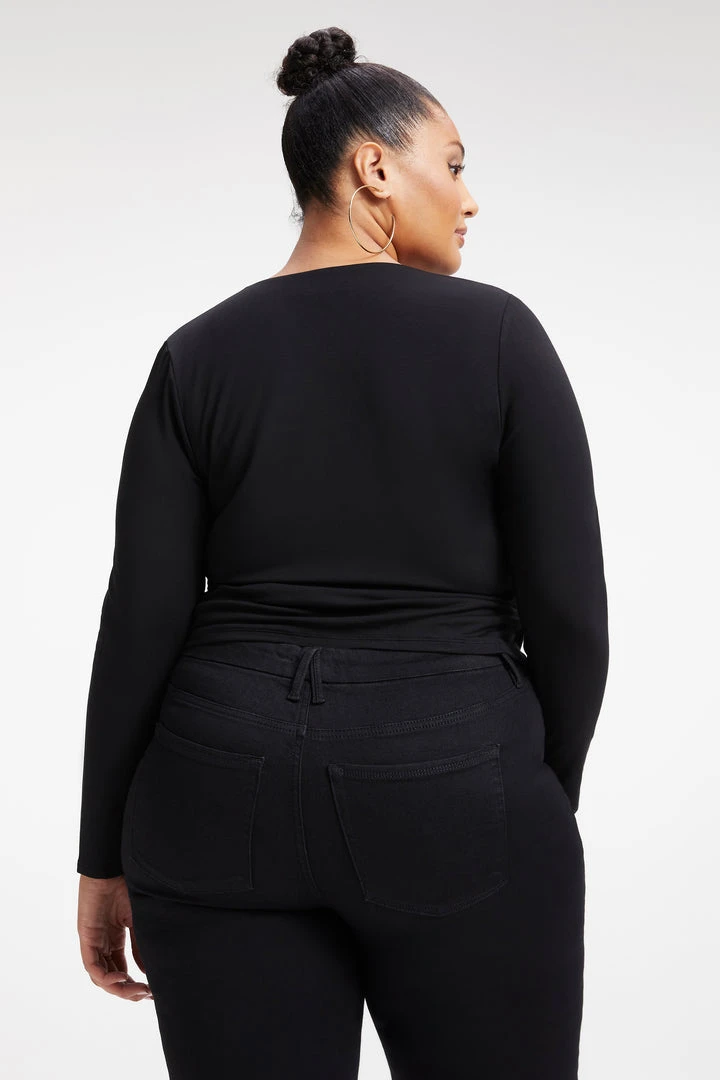 Wholesale 🥰 GOOD AMERICAN Tops GOOD TOUCH WRAP TOP | BLACK001 ⌛ 5 GOOD AMERICAN Tops GOOD TOUCH WRAP TOP | BLACK001
