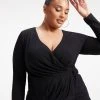 GOOD AMERICAN Tops GOOD TOUCH WRAP TOP | BLACK001