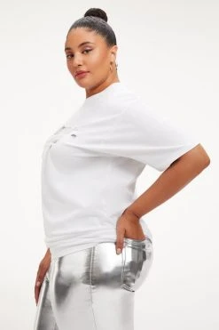 GOOD AMERICAN POWERFUL F*CKING WOMAN TEE | SILVER FOIL001