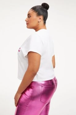 Brand new 🌟 GOOD AMERICAN Tops POWERFUL F*CKING 💯 WOMAN CROP TEE | PINK FOIL001 ⭐ 18 GOOD AMERICAN Tops POWERFUL F*CKING WOMAN CROP TEE | PINK FOIL001