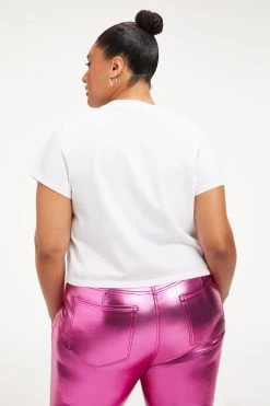 Brand new 🌟 GOOD AMERICAN Tops POWERFUL F*CKING 💯 WOMAN CROP TEE | PINK FOIL001 ⭐ 19 GOOD AMERICAN Tops POWERFUL F*CKING WOMAN CROP TEE | PINK FOIL001