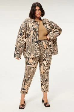 GA-SALE Tops BOYFRIEND JACKET TAN SWIRL | NATURAL SWIRL001