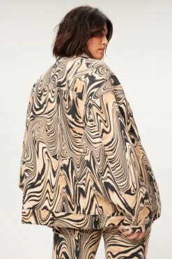 GA-SALE Tops BOYFRIEND JACKET TAN SWIRL | NATURAL SWIRL001