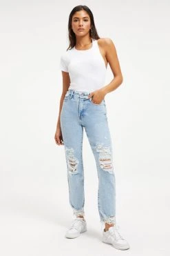 GOOD AMERICAN GOOD VINTAGE CHEWED HEM | INDIGO115