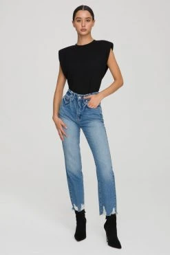 Discount ⭐ GOOD AMERICAN High Waisted GOOD VINTAGE JAGGED HEM | BLUE641 ✔️ 26 GOOD AMERICAN High Waisted GOOD VINTAGE JAGGED HEM | BLUE641