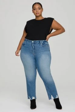 Discount ⭐ GOOD AMERICAN High Waisted GOOD VINTAGE JAGGED HEM | BLUE641 ✔️ 36 GOOD AMERICAN High Waisted GOOD VINTAGE JAGGED HEM | BLUE641