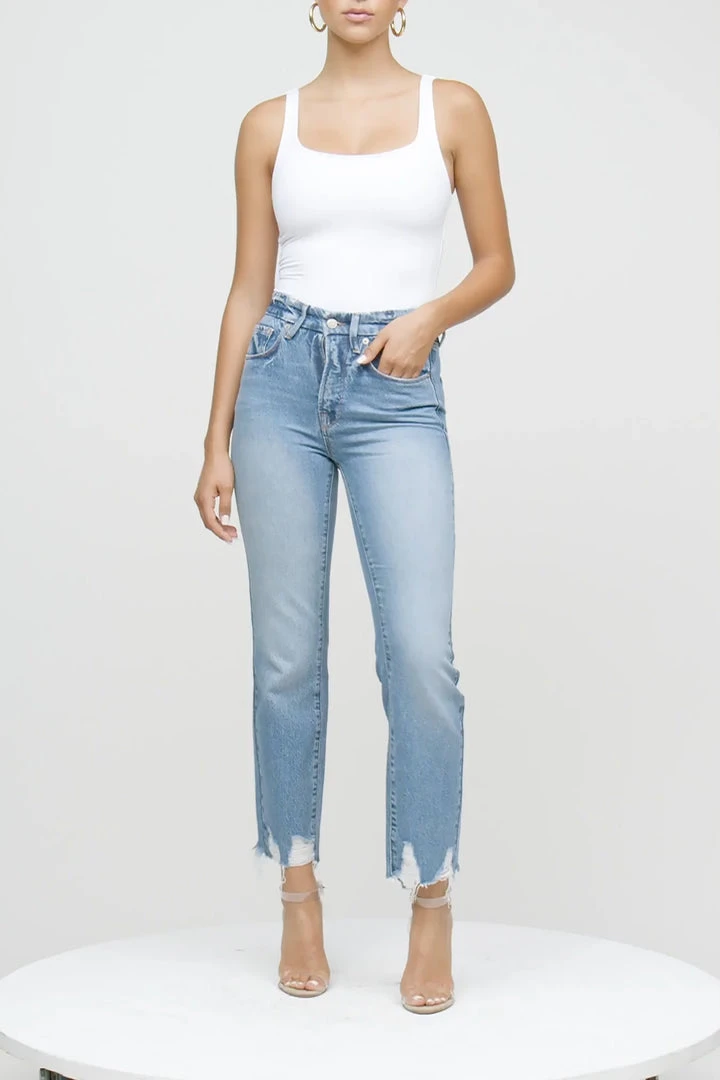 Discount ⭐ GOOD AMERICAN High Waisted GOOD VINTAGE JAGGED HEM | BLUE641 ✔️ 22 GOOD AMERICAN High Waisted GOOD VINTAGE JAGGED HEM | BLUE641